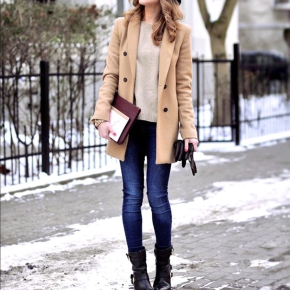 long tan peacoat
